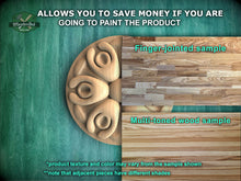 Load image into Gallery viewer, The image is a promotional advertisement for Master Oak, a company that sells wood products. It features a close-up of a wooden sample, including a finger-jointed sample and a multi-toned wood sample. The text on the image encourages viewers to save money by painting the product, highlighting the different wood textures and colors available. The image is a collage of multiple photos, and the text provides a clear and concise description of the product being advertised.
