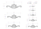 a drawing of a set of decorative brackets