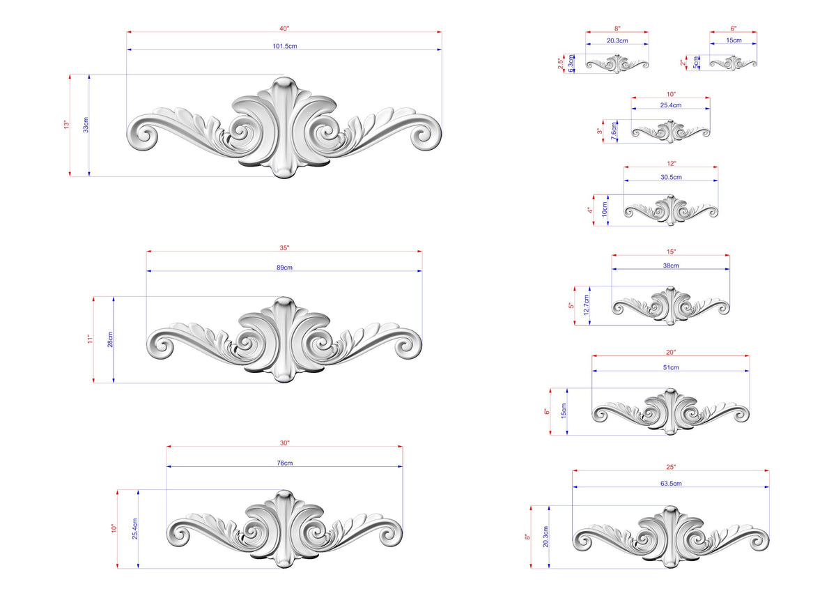 a drawing of a set of decorative brackets