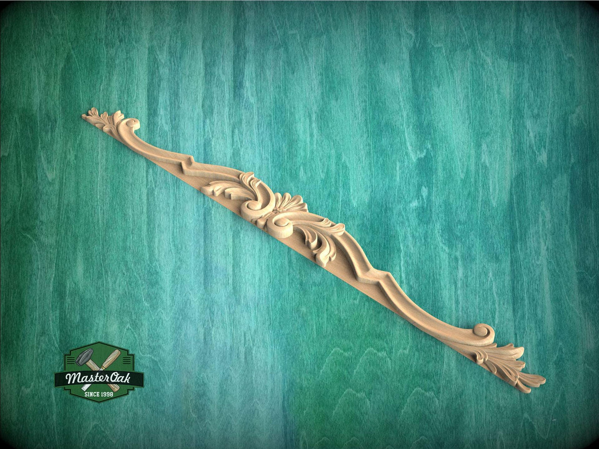 Acanthus Leaf Scroll Applique with Stepped Profile for Furniture Tops
