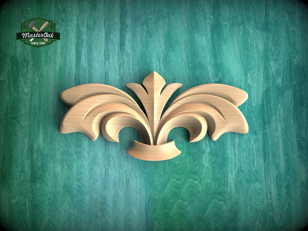 Fleur-de-lis Wood Accent – Classic Carved Applique