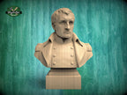 Napoleon Bonaparte Bust, Hand-Finished Wood Sculpture | Military History Decor