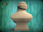 Charles Darwin Bust, Hand-Finished Wood Sculpture | Biology & Science Decor