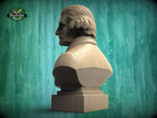 Thomas Jefferson Bust, Hand-Finished Wood Sculpture | American History Decor