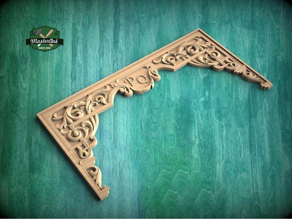 Personalized Elegant Carved Wood Arch Onlay – Artistic Arch Enhancement, 1pc, Unfinished, Home Wall Embellishments, Furniture Carving