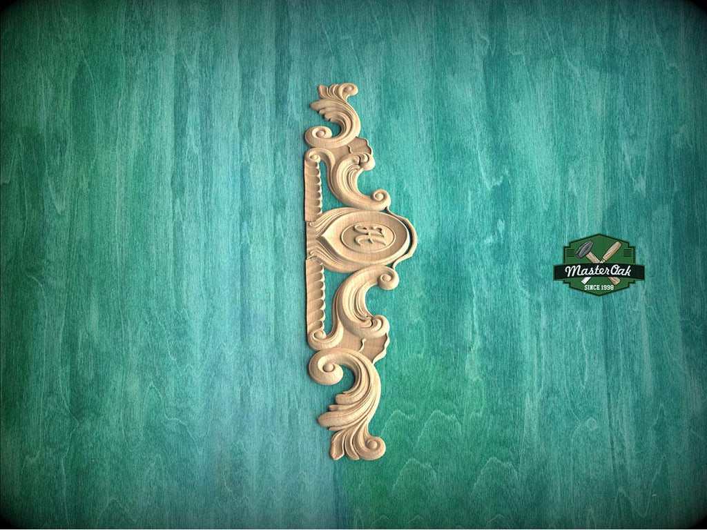 Personalized Classic Carved Onlay - Renaissance Decor Element, 1pc, Home Wall Embellishments, Furniture Carving, Wood Onlay