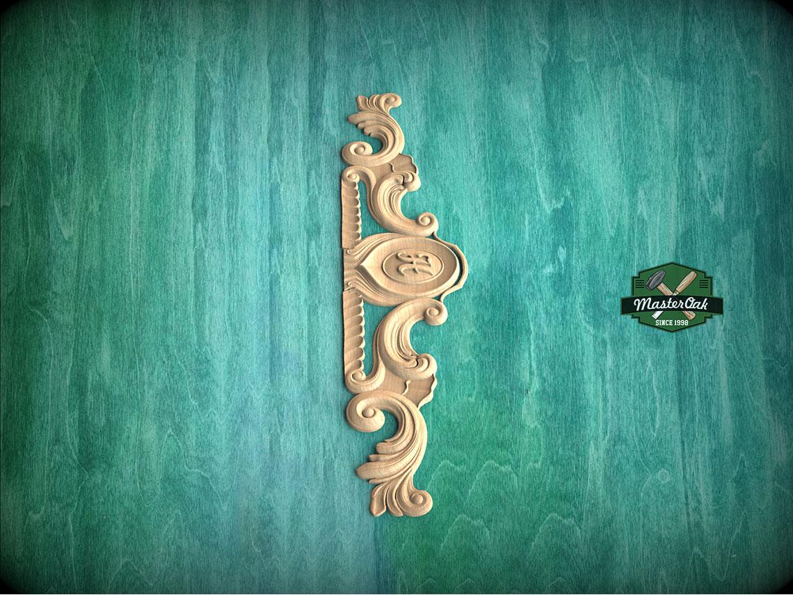 Personalized Classic Carved Onlay - Renaissance Decor Element, 1pc, Home Wall Embellishments, Furniture Carving, Wood Onlay