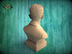 Nikola Tesla Bust, Hand-Finished Wood Sculpture | Inventor Decor
