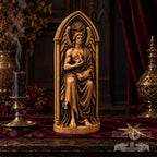 Lucifer Light Bearer Statue, Winged Torch Holder in Solid Oak, Morning Star Sculpture, Gothic Altar Decor, Occult Gift