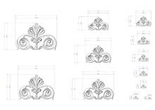 Load image into Gallery viewer, a collection of ornate, decorative designs with intricate scrollwork and floral elements. The designs are presented in various sizes and orientations, showcasing the versatility and artistic nature of the craftsmanship.
