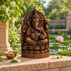 Lord Ganesh Wooden Figurine, Ganesha Elephant Deity Statue, Hindu Altar Sculpture, Indian Spiritual Decor, Yoga Lover Gift