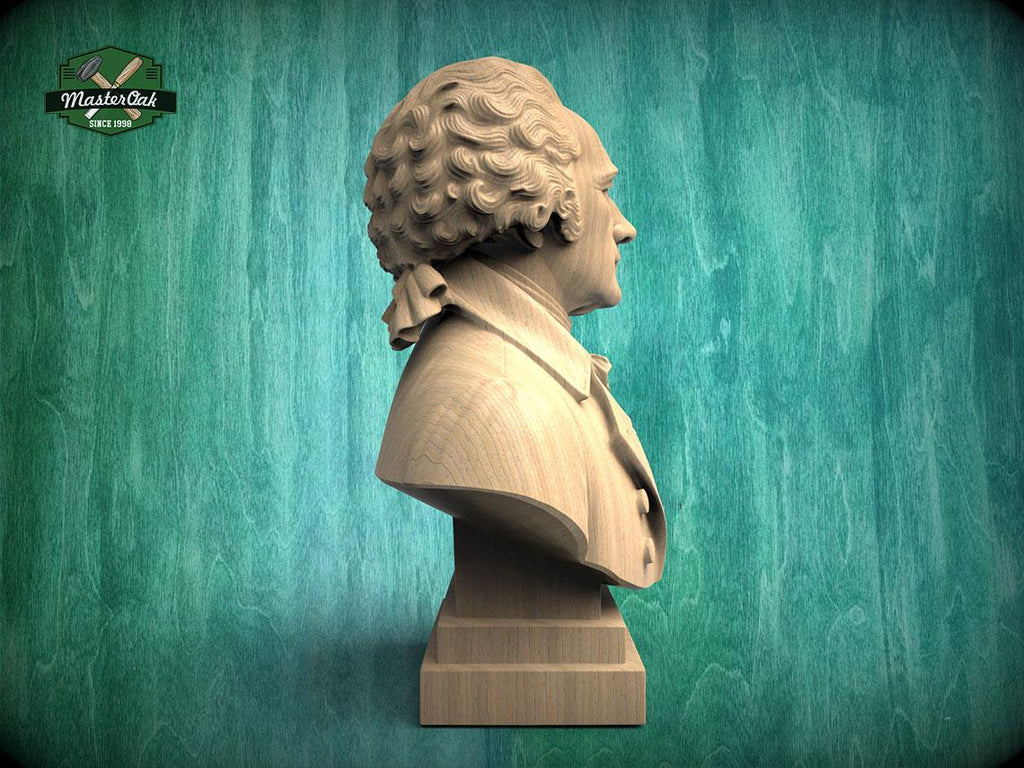 Wooden Alexander Hamilton Sculpture | Hand-Sanded & Hand-Toned | American History Decor