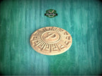 Personalized Carved Rosette - Greek Key Design in Natural Wood, 1pc, Unpainted, Home Wall Decor, Wooden Trim, Wood Art Decor