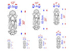 a drawing of the measurements of a door handle