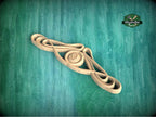 Personalized Art Nouveau Wood Applique with Symmetrical Scrolls & Oval Center