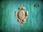 Personalized Noble Emblem: Ornate Wooden Cartouche Onlay, Unpainted, 1pc, Home Wall Embellishments, Furniture Carving