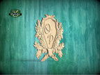 Personalized Wooden Medallion Onlay, Rustic Oak and Acorn Design, Wood Onlay with Acorn Motif, 1 pc, Unpainted, Home Wall Embellishments