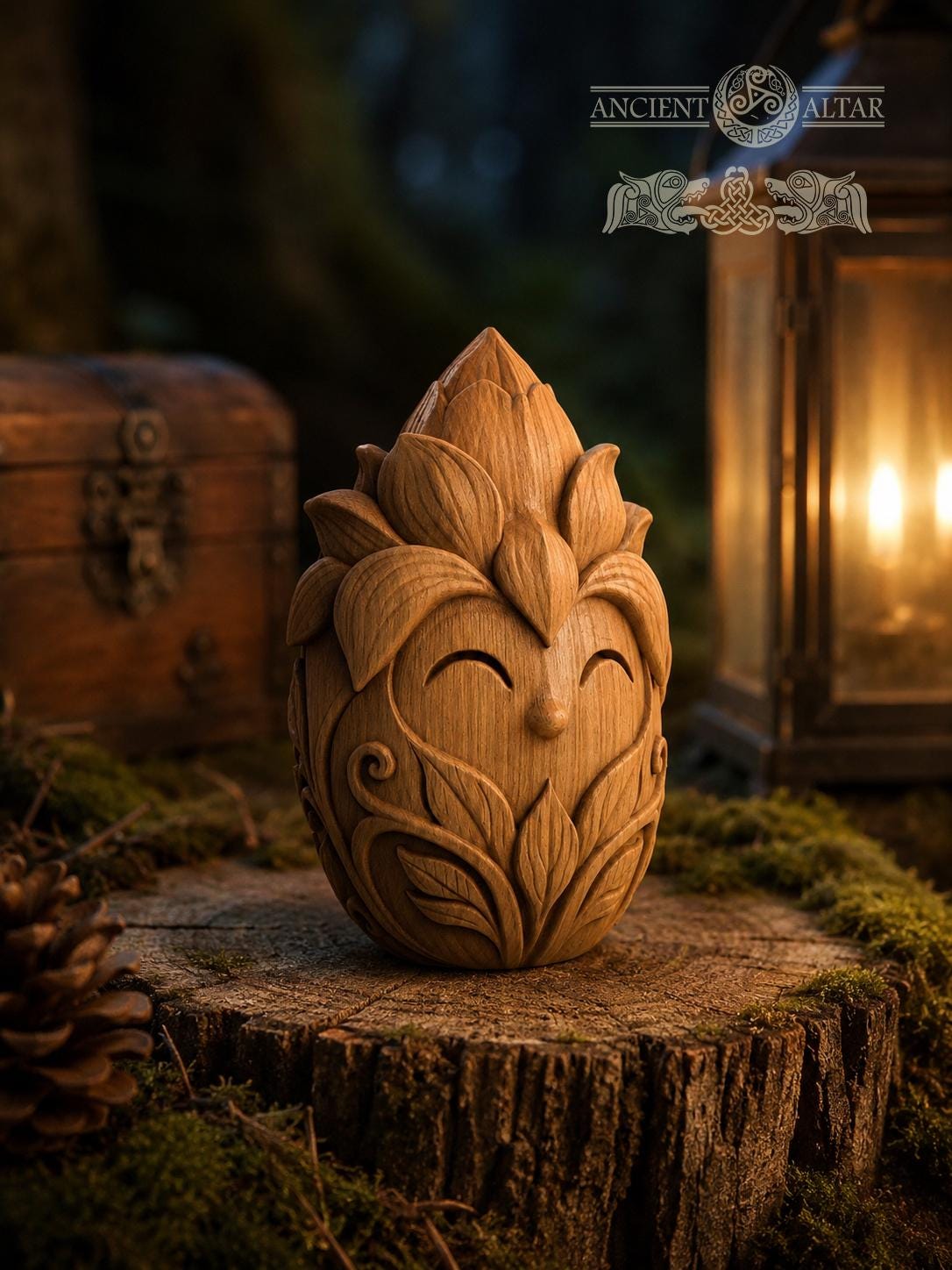 Bloom Keeper Wooden Forest Spirit Figurine, Oak Flower Guardian, Cottagecore Plant Lover Gift, Botanical Shelf Decor