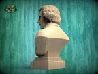 Frederic Chopin Bust, Hand-Finished Wood Sculpture | Romantic Composer Decor