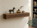 Carved Solid Oak Wall Shelf with Gothic Arch Pattern, Ornate Floating Shelf, Decorative Wood Display Shelf, Medieval Home Decor