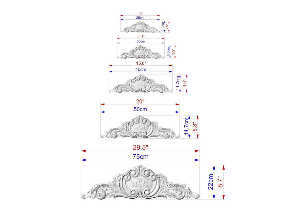 Most popular personalized carved decoration of wood, wooden onlay, 1pc