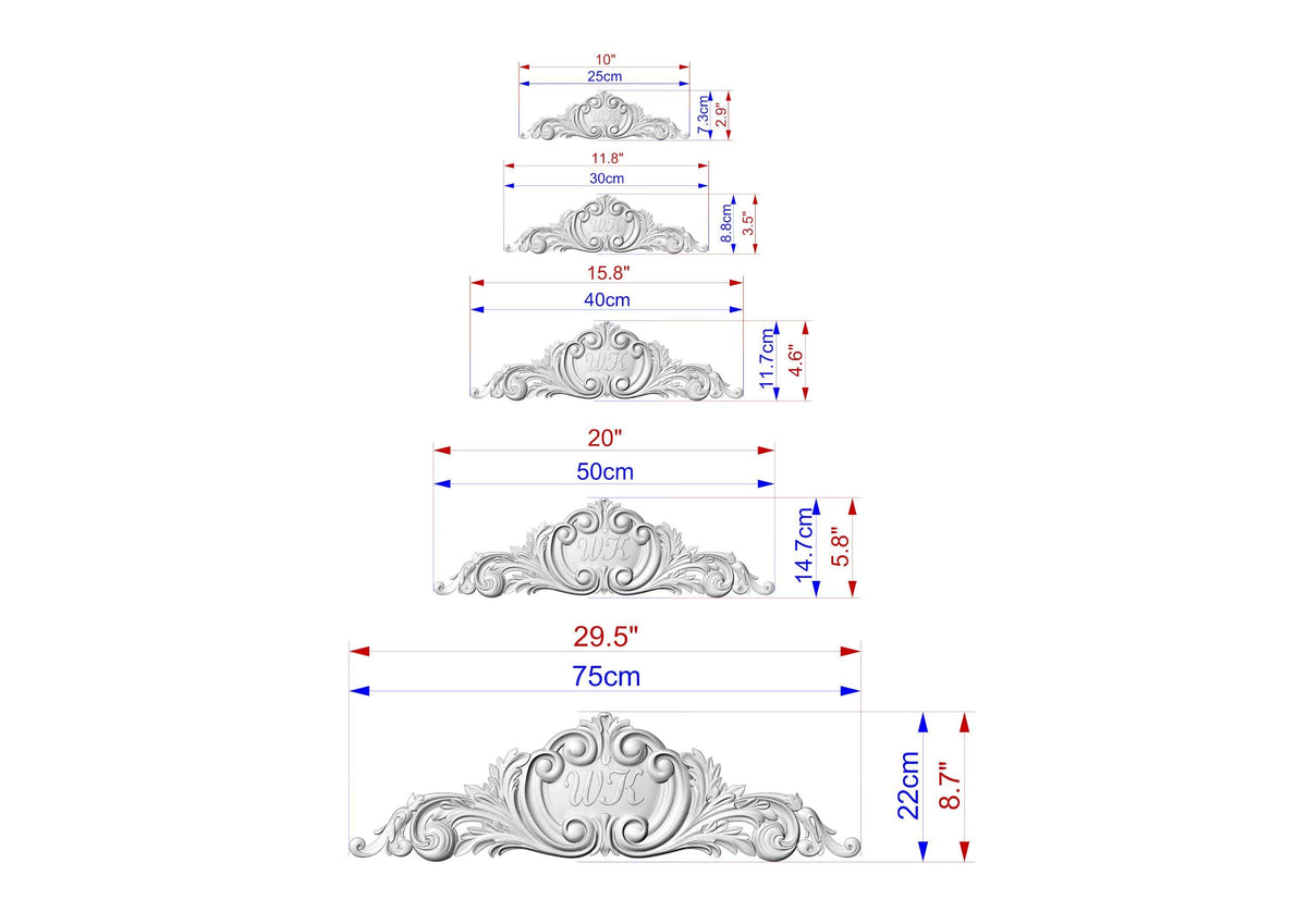 Most popular personalized carved decoration of wood, wooden onlay, 1pc