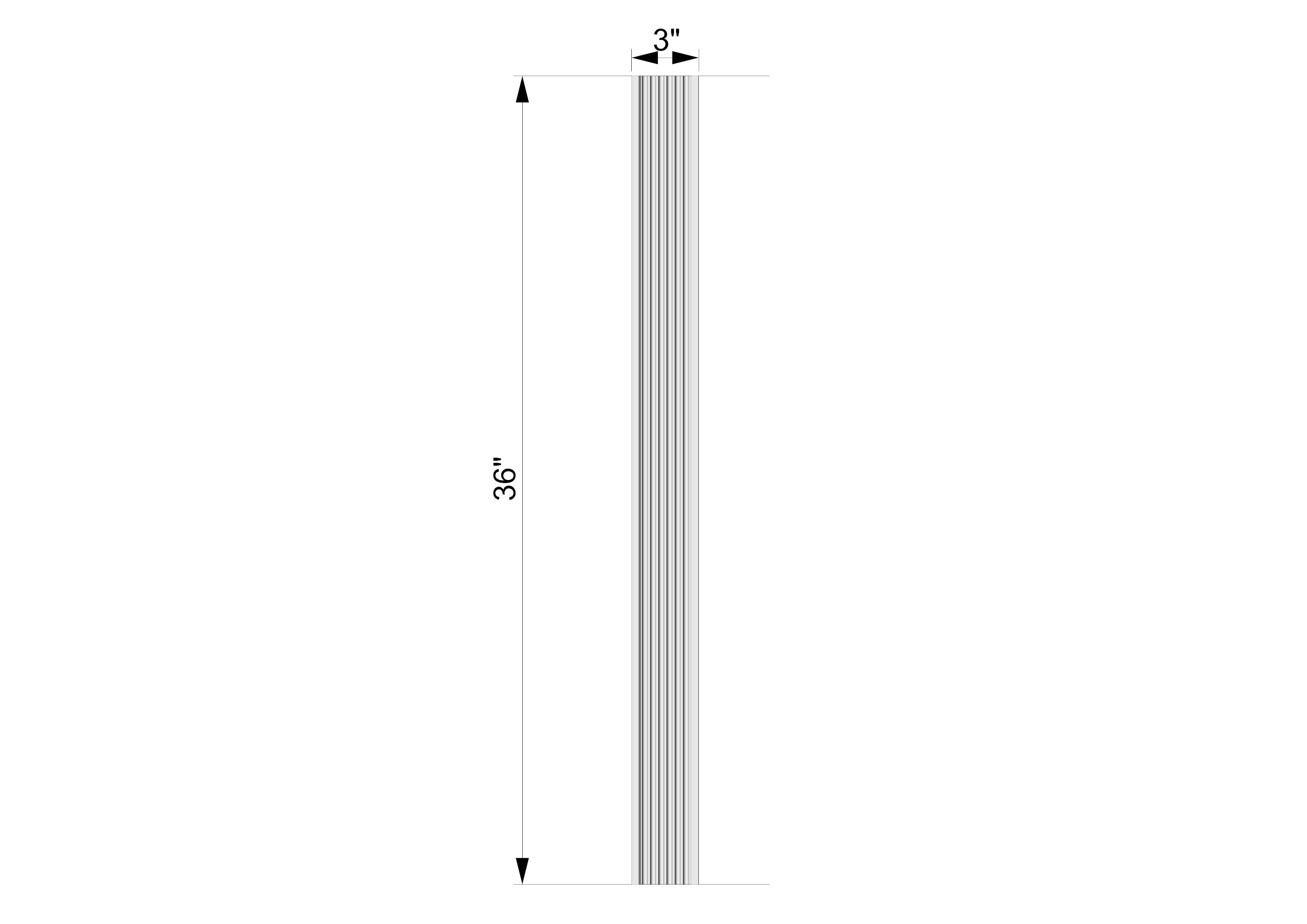 Custom order. Fluted board, carved fluted part of the pilaster of the