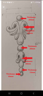 #1 R327mm carved vertical decors