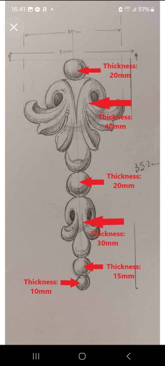 #1 R327mm carved vertical decors