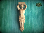 Atlas Corbel - Classical Architectural Element, Unpainted, Decor Carved Wooden Corbel, 1pc, Home Wall Embellishments, wood wall art decor