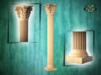 The Elegant Wooden Corinthian Column, Corinthian Wood Column for Architectural Beauty, 1pc, Unpainted