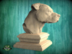 Pitbull bust made of wood, Pitbull Wooden Finial for Staircase Newel Post, Pitbull finial bed post