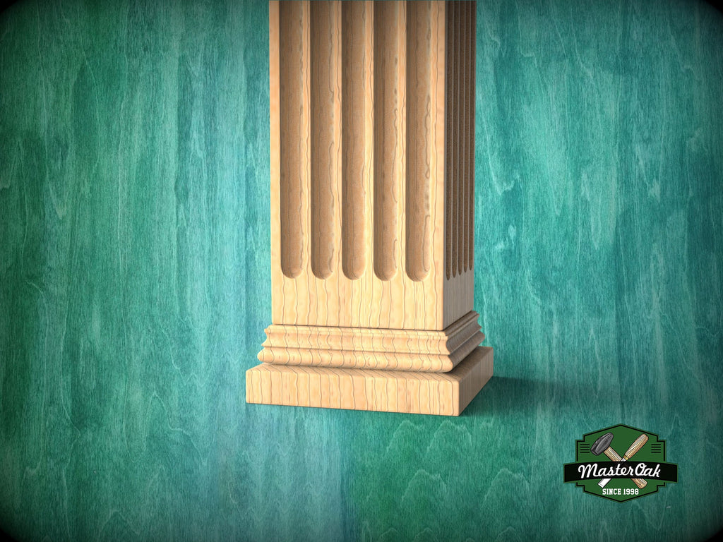 Square-Top Corinthian Column Craft, Wood Column for Architectural Beauty, 1pc, Unpainted