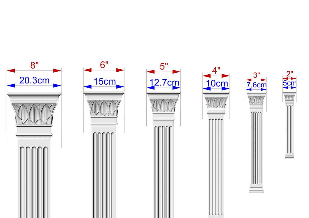 Square-Top Corinthian Column Craft, Wood Column for Architectural Beauty, 1pc, Unpainted