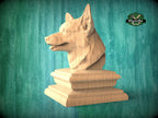 Corgi bust made of wood, Unpainted, Corgi Wooden Finial for Staircase Newel Post, Corgi finial bed post