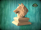 Sheltie bust made of wood, Unpainted, Sheltie Wooden Finial for Staircase Newel Post, Sheltie finial bed post
