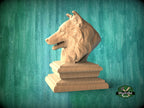 Sheltie bust made of wood, Unpainted, Sheltie Wooden Finial for Staircase Newel Post, Sheltie finial bed post
