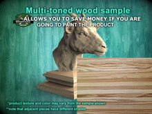 Load image into Gallery viewer, Young Goat Wooden Finial for Staircase Newel Post, Juvenile Goat finial bed post, Goat statue of wood, Wooden Goatt statue cap
