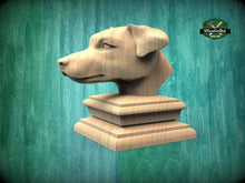 Load image into Gallery viewer, Jack Russell Terrier bust made of wood, Unpainted, Jack Russell Terrier Wooden Finial for Staircase Newel Post, Jack Russel finial bed post
