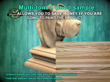 Load image into Gallery viewer, Shar-Pei Statue made of wood, Shar Pei Wooden Finial for Staircase Newel Post, Shar-Pei finial bed post, SharPei statue of wood
