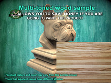 Load image into Gallery viewer, French Bulldog bust made of wood, Unpainted, French Bulldog Wooden Finial for Staircase Newel Post, French Bulldog finial bed post
