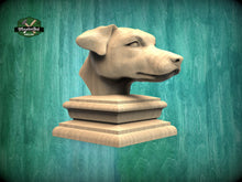 Load image into Gallery viewer, Jack Russell Terrier bust made of wood, Unpainted, Jack Russell Terrier Wooden Finial for Staircase Newel Post, Jack Russel finial bed post
