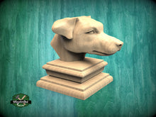 Load image into Gallery viewer, Jack Russell Terrier bust made of wood, Unpainted, Jack Russell Terrier Wooden Finial for Staircase Newel Post, Jack Russel finial bed post
