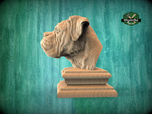 Load image into Gallery viewer, Deutscher Boxer Statue made of wood,  Boxer dog Wooden Finial for Staircase Newel Post,  Boxer finial bed post,  Boxer breed statue of wood
