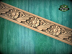 Versatile Wooden Moulding: Classic Baguette Design,  40" Ornate molding panel, Carved wooden Baguette, wood trim for interiors