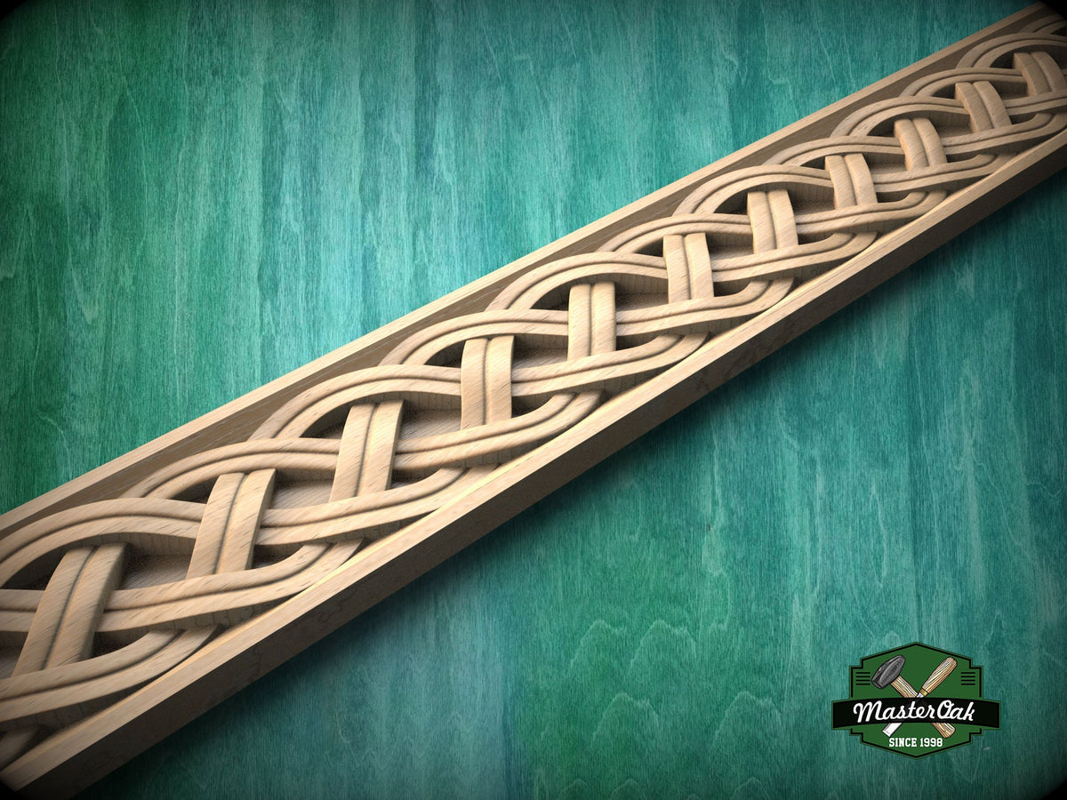 Elegant Celtic Double Weave Wood Moulding – Timeless  Inspiration and Style,  40" Intricate Celtic Knot, 1 pc, Unpainted, Baguette
