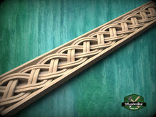 Load image into Gallery viewer, Elegant Celtic Double Weave Wood Moulding – Timeless  Inspiration and Style,  40&quot; Intricate Celtic Knot, 1 pc, Unpainted, Baguette
