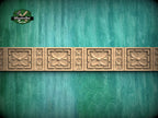 Carved Flower Moulding – Decorative Wooden Rosette Strip, Option 2,  40" , 1 pc, Unpainted, Rectangular Wooden Baguette, Furniture Moulding
