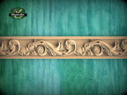 Baroque Scrollwork Wood Molding – Ornate Swirl Wood Trim,  40" , 1 pc, Unpainted, Rectangular Wooden Baguette, Furniture Moulding