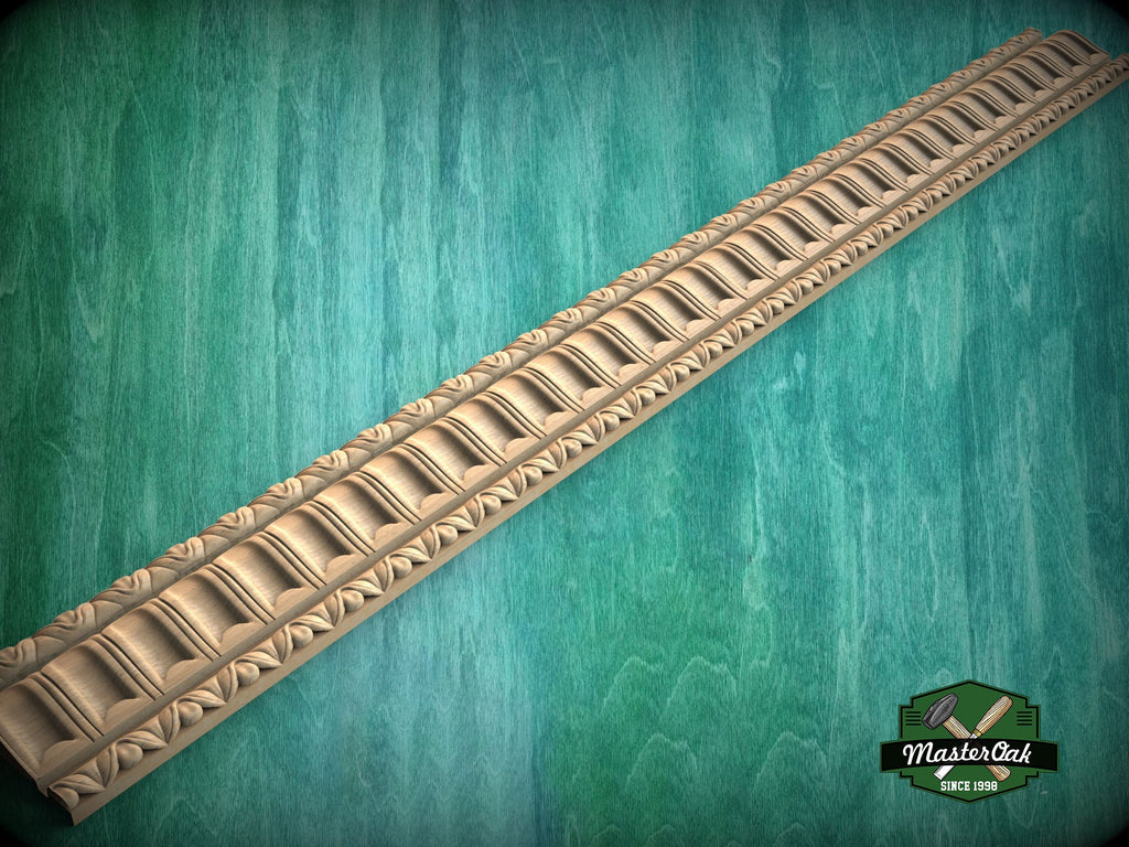 Classic Fluted Wood Moulding – Elegant Carved Baguette Trim,  40" , 1 pc, Unpainted, Wooden Baguette, Furniture Moulding